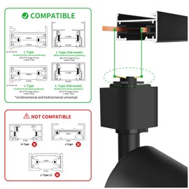 be studied 10W LED Track Lighting Heads – L-Type Adjustable Ceiling Spotlights, 3000K/4000K/5300K, Flicker-Free CRI90+ (6-Pack) – Black Track Light Fixtures for Accent, Task & Art Lighting