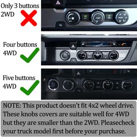 LLKUANG for Toyota Tacoma Air Conditioner Switch CD Button Knob for Toyota Tacoma 2016-2021 (Aluminum Alloy Black)