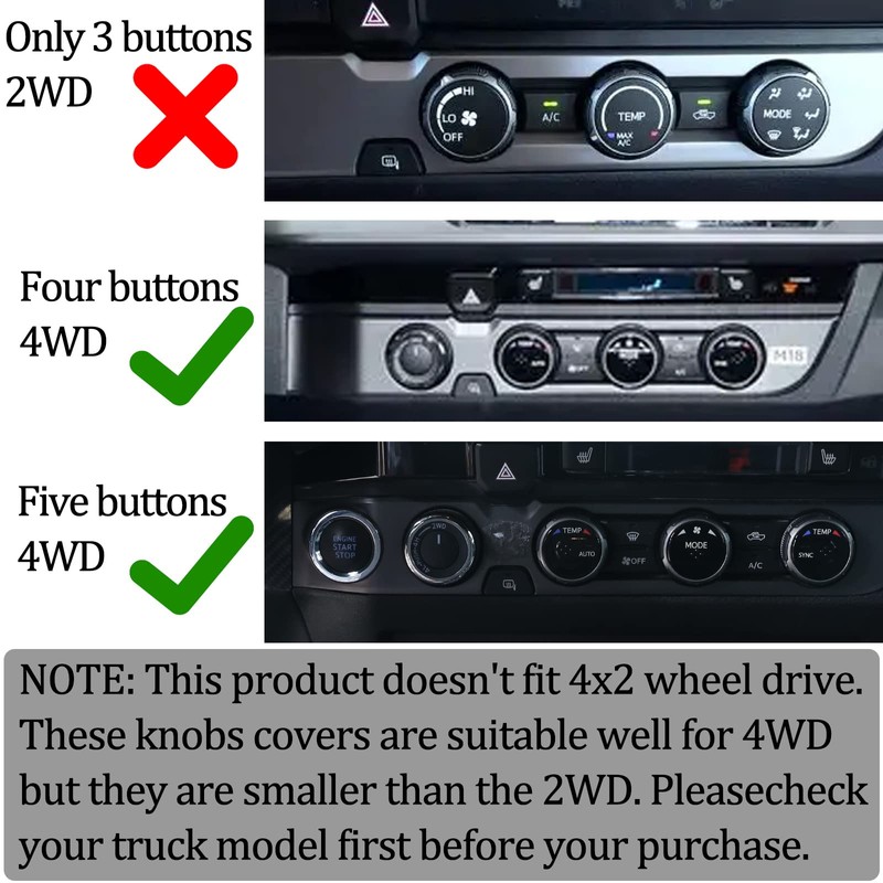 LLKUANG for Toyota Tacoma Air Conditioner Switch CD Button Knob