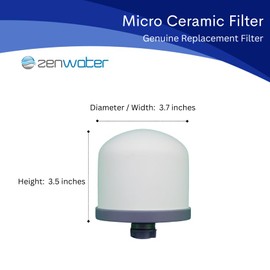 ZENWATER Genuine Micro Ceramic Dome Filter Replacement - Exclusively for Zen Water Countertop Gravity Filtration System - Clean and Mineral-Rich Hydration