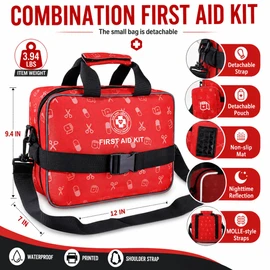 All-in-One Premium 530 Piece Emergency First Aid Kit, Large Medical Kit for Home, Car, Camping, Travel, Hiking, Sports & Outdoor