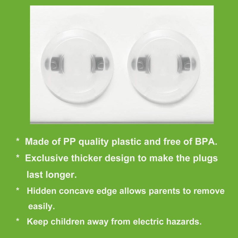 PandaEar Outlet Plug Covers(52 Pack) Clear Child Proof Electrical Protector