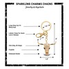 Aqua79 Longhorn Skull Keychain - Gold 3D Sparkling Charm Rhinestones