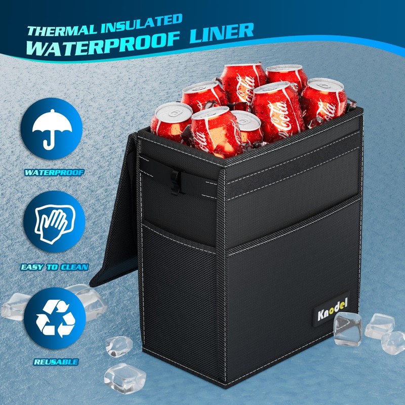KNODEL Car Trash Can, Waterproof Car Garbage Can, Car Trash