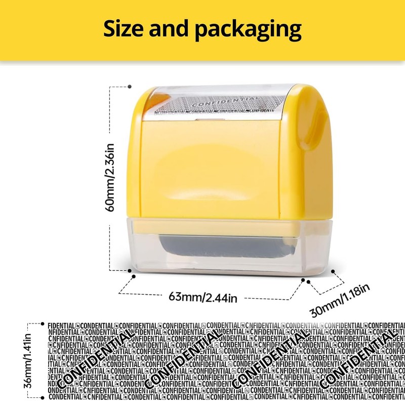 Identity Theft Protection Roller Stamps - Confidential Roller Stamp Including