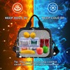 Skull Cat Moon Gothic Insulated Lunch Bag Reusable Lunch Tote