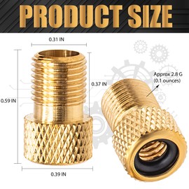 MEAJOO 2PCS Brass Presta Valve Adapter, Convert Presta to Schrader Adaptor, Inflate Tire Using Standard Pump or Air Compressor for Bikes, Motocycle and Cars(Reticulated Grain Style)