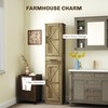 HOMCOM Narrow Bathroom Storage Cabinet, 67" Tall Farmhouse Cabinet with