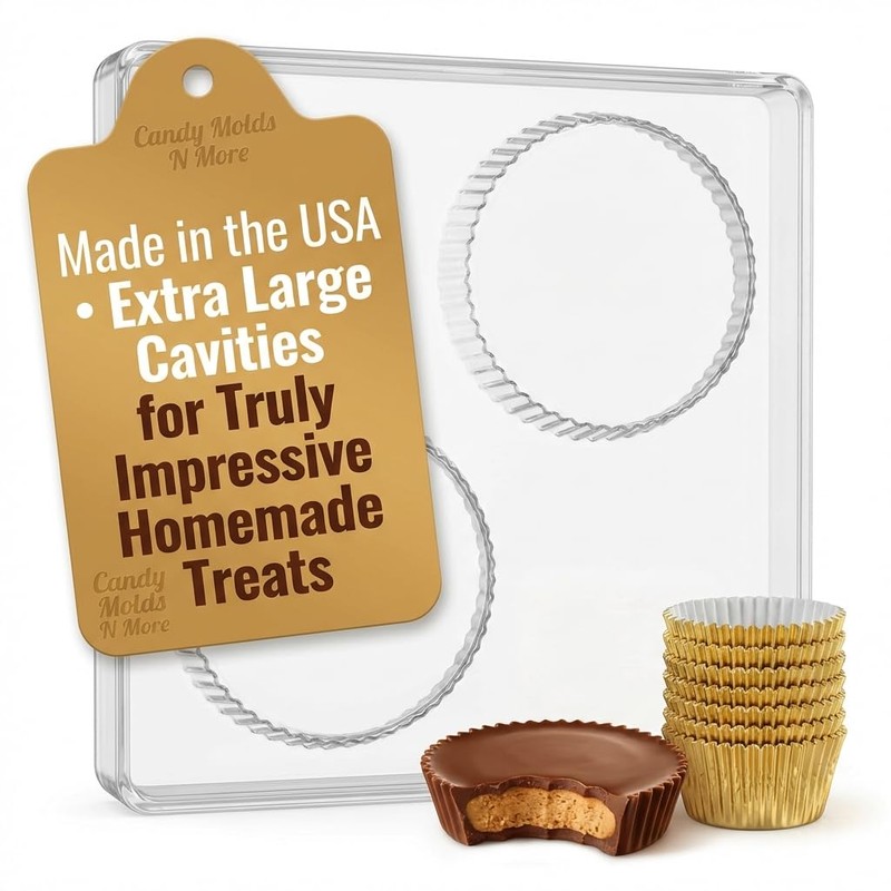 Extra Large Peanut Butter Cup Chocolate Candy Mold for Candy