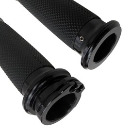 Universal Motorcycle Handle Bar Hand Grips Black/Chrome Replacement for Harley Davidson 2002 Dyna Super Glide FXD(25mm)