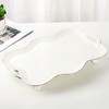 DUJUST Porcelain Serving Tray with Handles, Luxury British Style Coffee