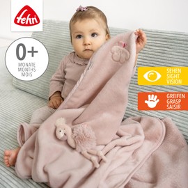 Fehn Flamingo Cuddly Blanket - Cuddly Blanket for Babies and Toddlers from 0+ Months - for Cuddling, as a Crawling Mat, Blanket or Blanket for Home and Travel