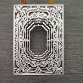 Lace Rectangle Frame Metal Die Cuts,Flower Border Square Frames Layering Label Card Cutting Dies Stencils for Card Making Stencil Embossing Tool Scrapbooking DIY Craft