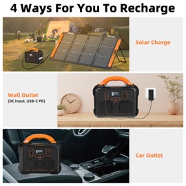 Portable Power Station 300W (Peak 600W), Jeazans 297Wh Solar Generator with 65W USB-C PD Output, 120V Pure Sine Wave AC Outlet, Backup Lithium Battery for Outdoors Camping Travel Emergency