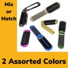 ALAZCO 2 Assorted Colors Folding Hair Brush With Mirror Compact