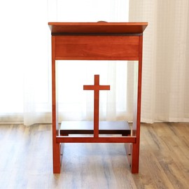 Shyneer Prayer Bench Stool Table, Wooden Church Prayer Chair Padded Kneeler Shelf Folding Chair for Kneeling at Home