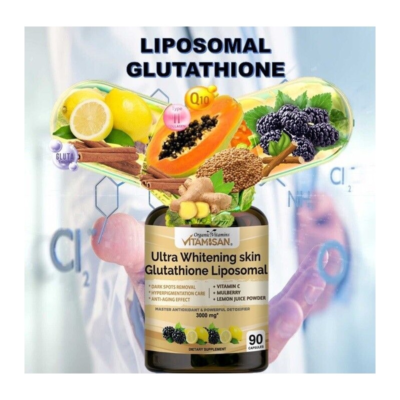 90 Count (Pack of 1) Liposomal Glutathione organic Vitamins 3000mg