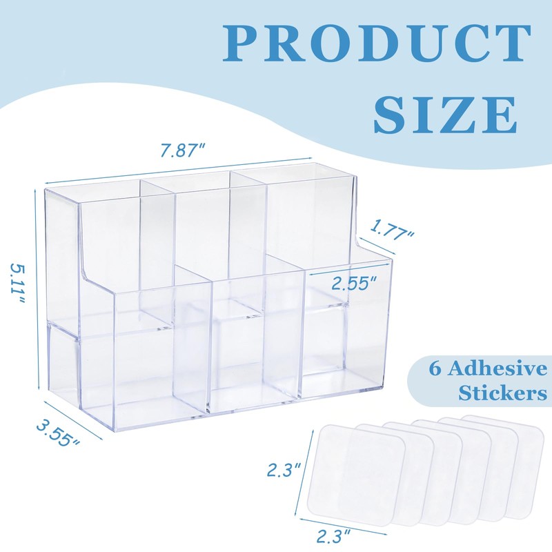 CLUQMEIK 2-Tier Drink Packet Organizer, Acrylic Drink Water Flavor Packet