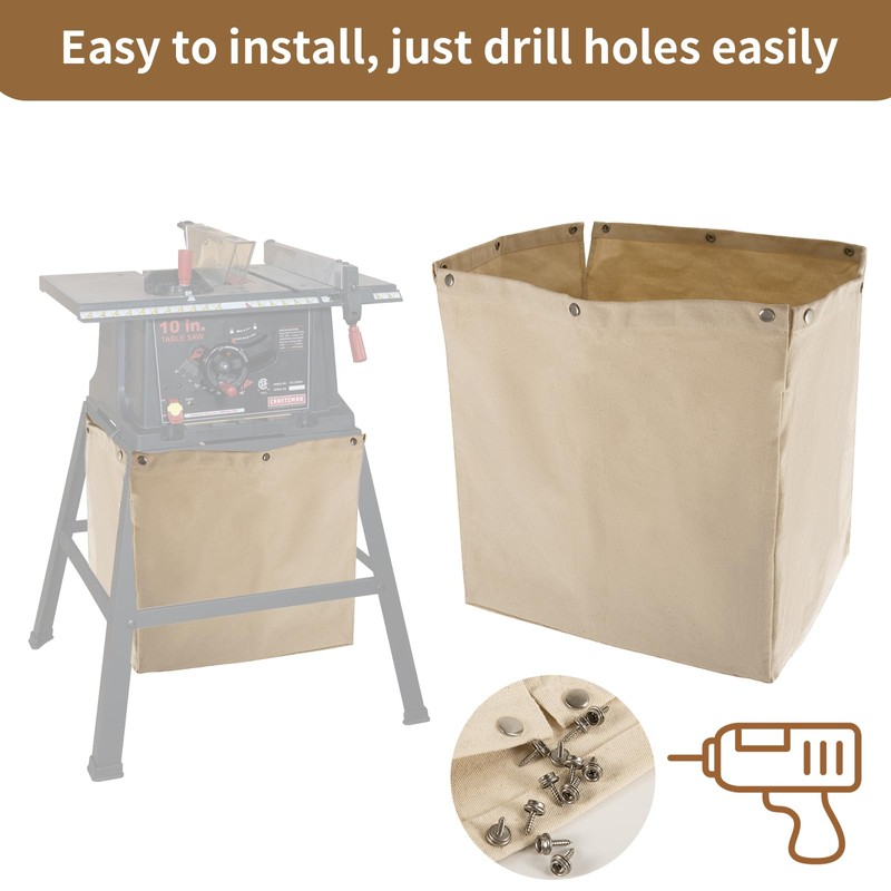 Table Saw Dust Collector Bag Compatible with Most Open Stand