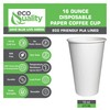 16oz White Paper Coffee Cups - (400 Count) by EcoQuality