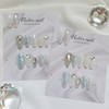 Blue Glitter & Silver Stone Handmade Nail Tips - Midi