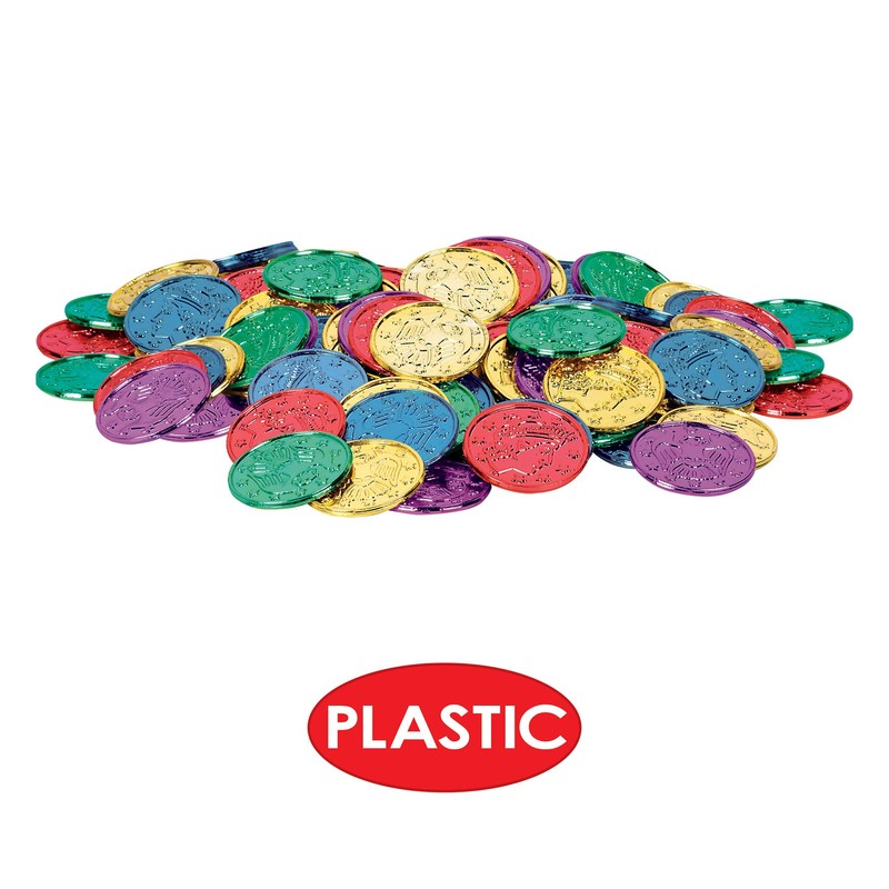 Plastic Coins (asstd colors) (100/Pkg)