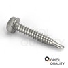Self-drilling screws with hexagonal head and collar (shape K) 6.3