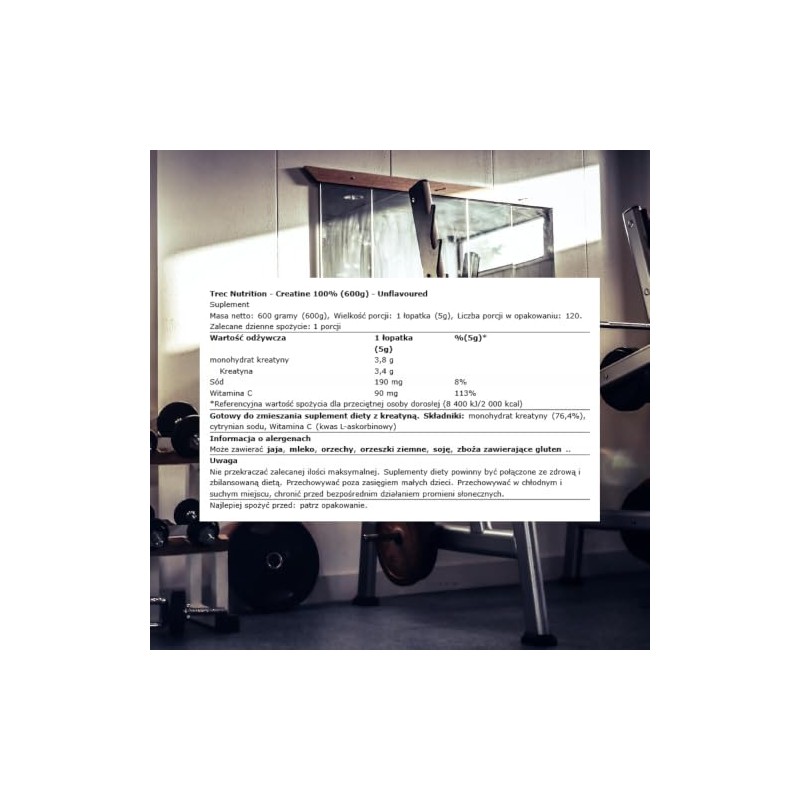 TREC Nutrition Creatine 100% 600g - Advanced Formula with Vitamin