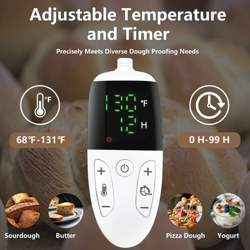 Bread Proofing Box, Three-sided Heating Foldable Zippered Sourdough Warmer Heater
