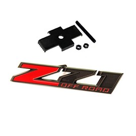 Yoaoo 1x OEM 5 Inches Grille Matte Z71 Off Road Emblems Badge 3D for Silverado 1500 2500Hd Sierra Suburban Colorado Black Red