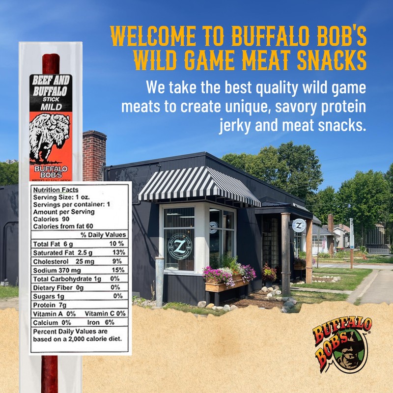 Buffalo Bob's Wild Game Meat Snack Stick - Buffalo Mild