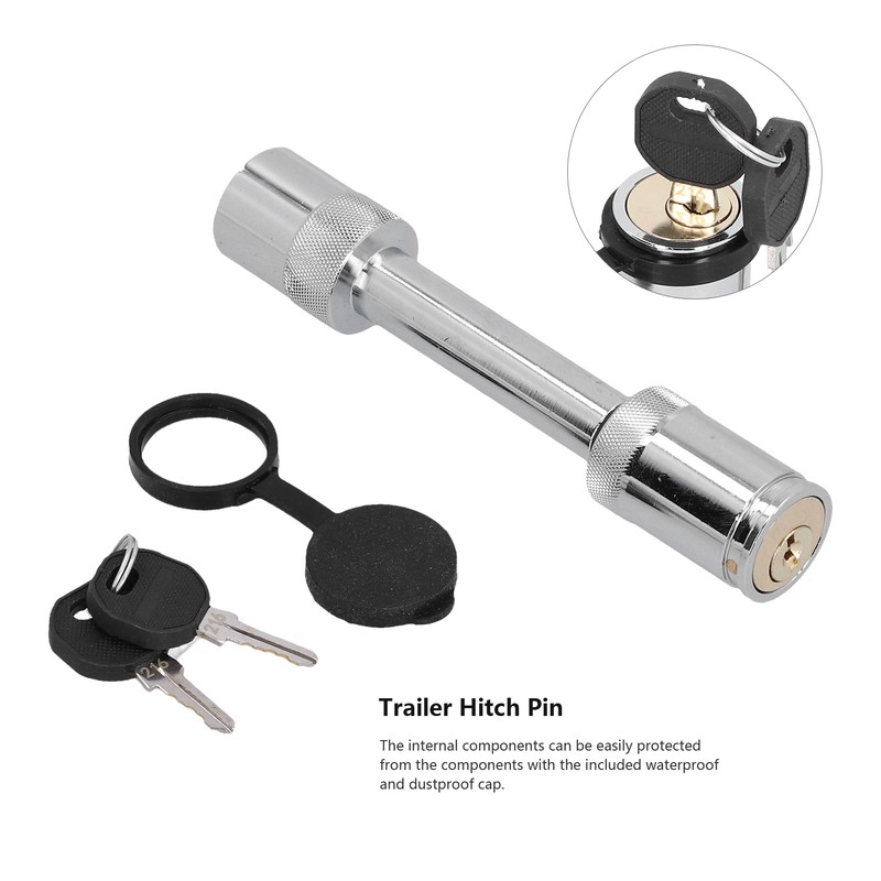 Barbell-Style Hitch Pin Anti-Theft Tow Receiver Locking Coupler with 2