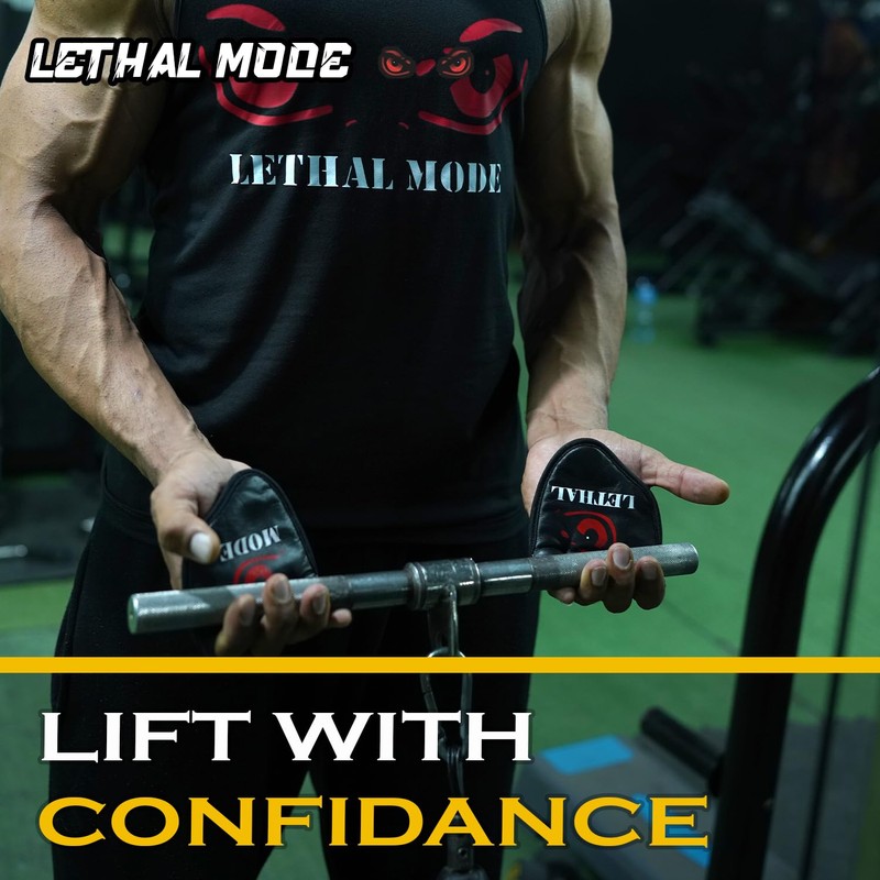 LETHAL MODE Leather Gym Grips – Leather Palm for Weight