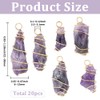 BEAMARKER 20Pcs Natural Amethyst Pendant Bulk Irregular Amethyst Charms 18K