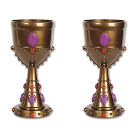 Beistle S57846AZ2, 2 Piece Plastic Jeweled Goblets, 8 Ounces