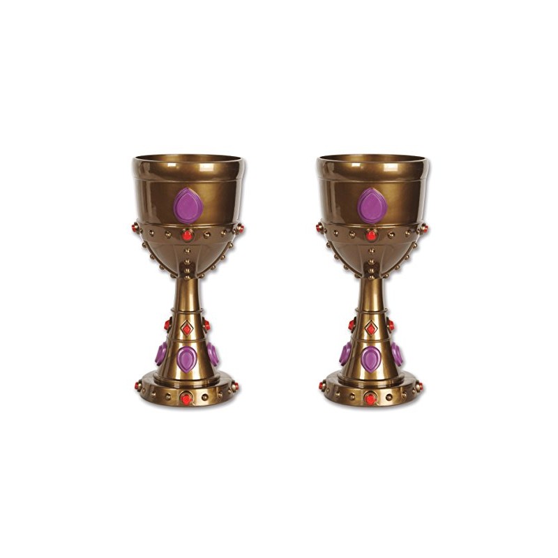 Beistle S57846AZ2, 2 Piece Plastic Jeweled Goblets, 8 Ounces