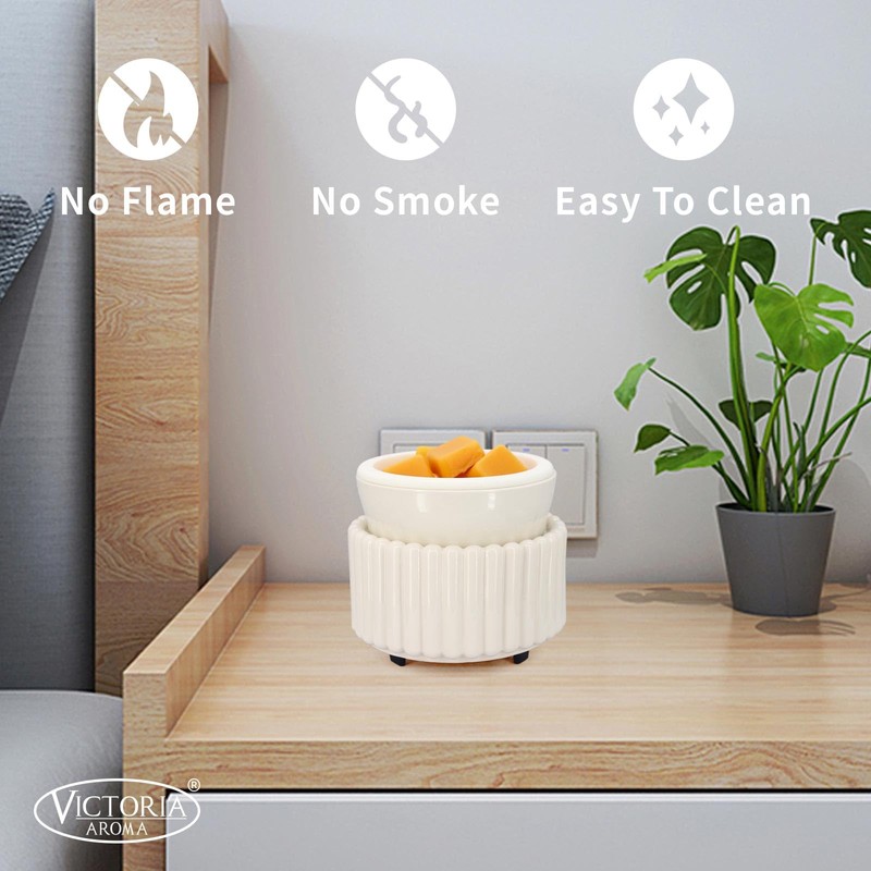 VICTORIA AROMA Ceramic Wax Melt Warmer with 1 pc Silicone