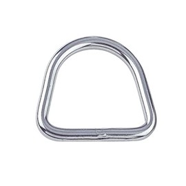 D-rings made of stainless steel, 3 x 15 mm, 6 pieces, welded and polished, D-rings made of A4 V4A- AISI 316 - NIRO, Nirosta (ideal as a link between chains and dog leads)