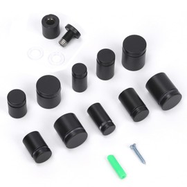 Glarks 12Pcs 16mm x 30mm Stainless Steel Standoff Screws, Sign Standoff Screws Wall Mount Glass Standoff Nails Wall Standoff Holder Advertising Screws for Acrylic Picture Frame (Black)