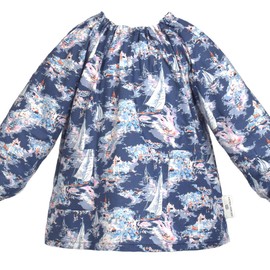 LAURA ASHLEY Riviera N1184820 Smock for Boys and Children, Kindergarten, Nursery, 39.4 - 43.3 inches (100 - 110 cm), Long Sleeve