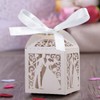 Tinksky 100pcs Wedding Candy Boxes Couple Design Luxury Lase Cut