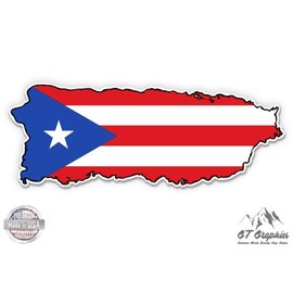 GT Graphics Puerto Rico Flag Map - 20" - Large Size Vinyl Sticker - Outdoor Indoor Decor