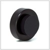 Door Stop Wall-Handle, Self-Adhesive, Stainless Steel, Lacquered, Black Rubber. EVI