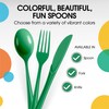 Exquisite Emerald Green Plastic Spoons 50 Pcs Green Spoons Disposable