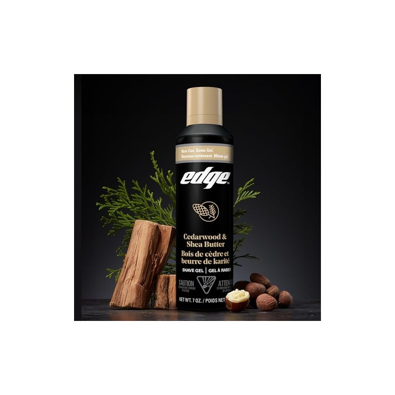 Edge Shave Gel for Men, Cedarwood & Shea Butter, 7oz