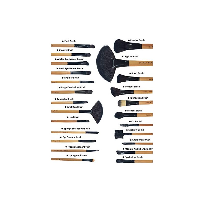 Dream Maker Makeup Brush Set (Bamboo) -24 Piece