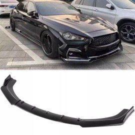 Gearzaar For INFINITI Q50 2014-2022 Front Bumper Lip Spoiler Lower Splitter Glossy Black