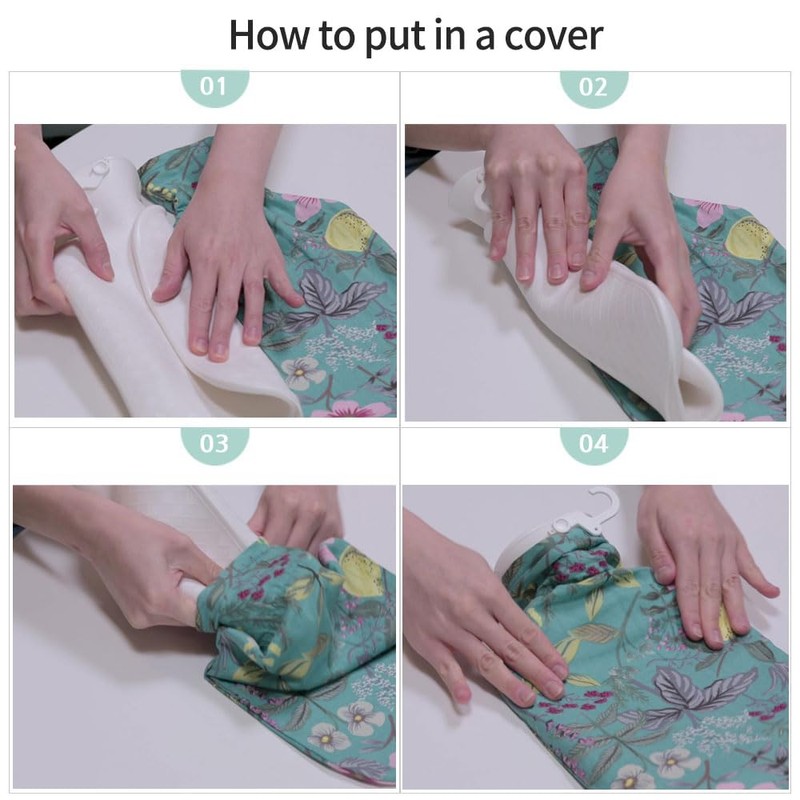 Fashy Hot Water Bottle with Ivory Soft Cotton Cover (67oz