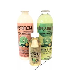 Bergamot Shampoo 500ml plus Bergamot Conditioner 500ml plus Bergamot Oil 120ml,