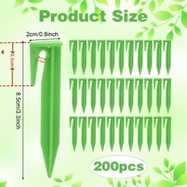 Yuragim Ground Pegs for Robotic Lawnmower Boundary Cable, Pack of 200 Ground Hooks Ground Spikes Hooks Nails, Ground Anchor Robotic Lawnmower Pegs for Lawn Robot Boundary Wire Compatible with Gardena
